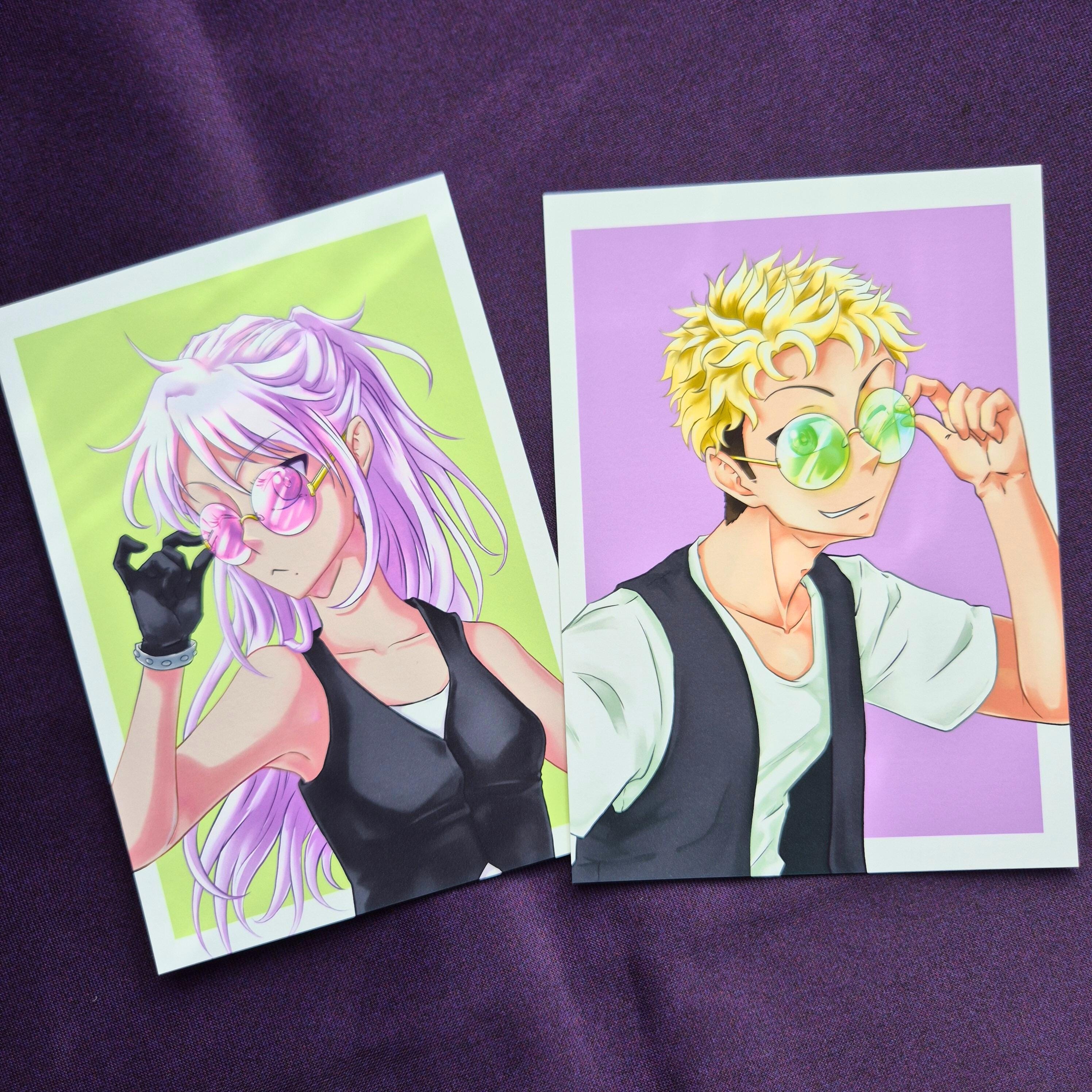 Aoi & Kenji "Sunglasses" - Original Zeichnung, Kunstdruck