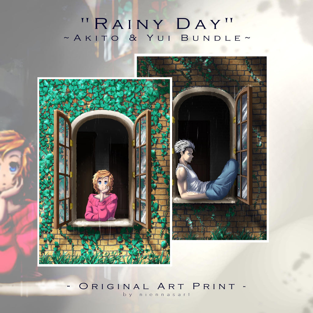 Rainy Day - Akito Vers. - Original Charakter, Kunstdruck