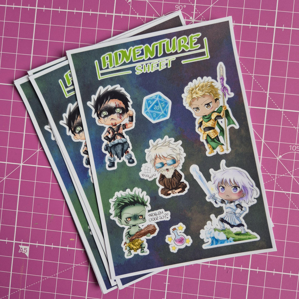 Sticker Sheet "Adventure" - Abverkauf (ca. 10x14,5cm)